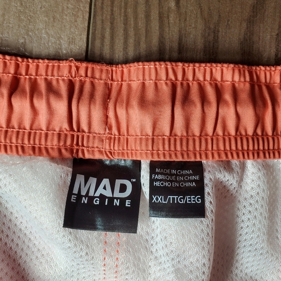 NWT Mad Engine Men's Orange Checked Swim Trunks Size XXL - Picture 10 of 14